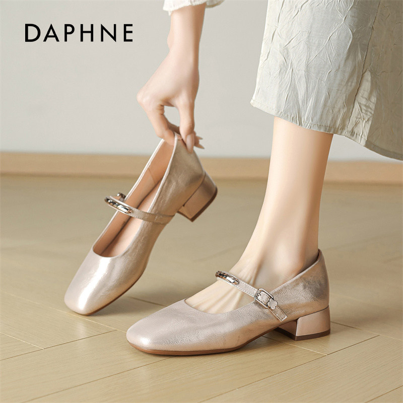 达芙妮粗跟玛丽珍鞋女2026春季新款法式浅口单鞋绝美高跟鞋配裙子,女鞋,玛丽珍鞋,淘宝优惠券,粉丝福利购,淘宝优惠卷