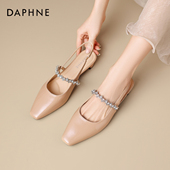 女2026新款 凉拖鞋 春夏季 达芙妮包头凉鞋 法式 玛丽珍单鞋 裸色小皮鞋