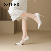 尖头凉鞋 达芙妮法式 细跟白色婚鞋 伴娘鞋 绝美小高跟鞋 女夏2025新款