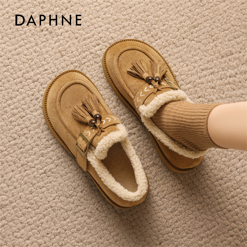 达芙妮加绒流苏勃肯鞋女
