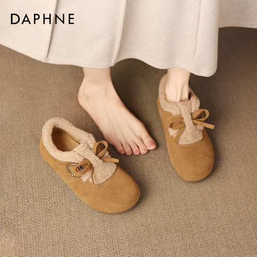 达芙妮加绒勃肯鞋女冬季保暖棉鞋