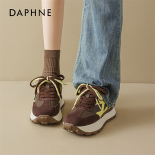 达芙妮德训鞋女款2026春季新款厚底增高女鞋美拉德休闲运动老爹鞋