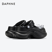 半拖沙滩鞋 达芙妮厚底洞洞鞋 包头拖鞋 女夏外穿凉拖鞋 女款 2026新款