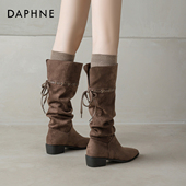 超好看高筒显瘦堆堆靴时尚 达芙妮长筒靴女春季 2026新款 骑士长靴