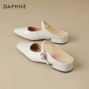 法式 外穿2026新款 穆勒女鞋 平底单鞋 达芙妮包头半拖鞋 凉拖鞋 女夏季