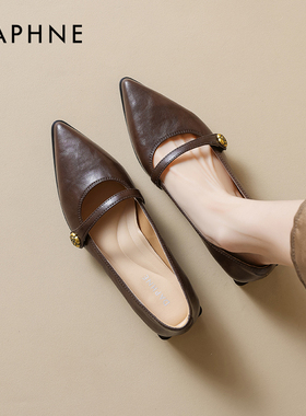 达芙妮复古尖头单鞋女22026春季新款