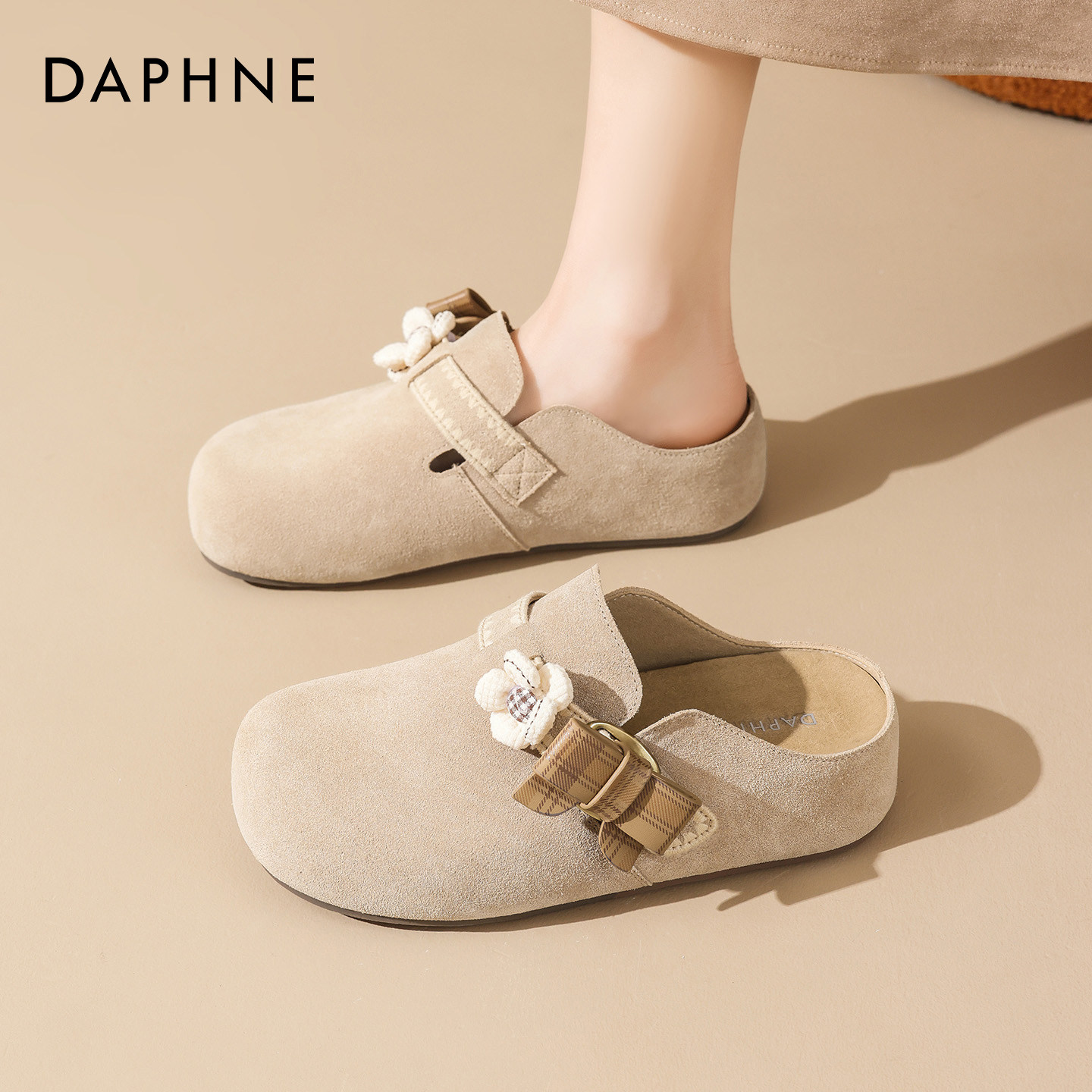 达芙妮厚底勃肯鞋女2026春季新款复古包头半拖一脚蹬孕妇博肯单鞋,女鞋,勃肯鞋/软木鞋,淘宝优惠券,粉丝福利购,淘宝优惠卷