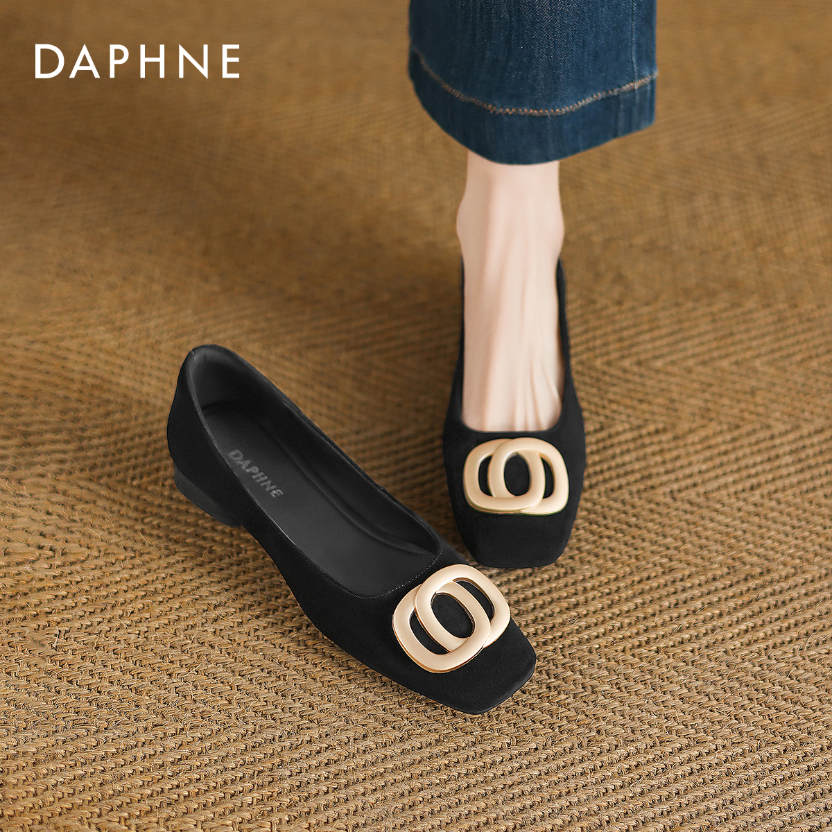 达芙妮浅口单鞋女秋季气质平底鞋