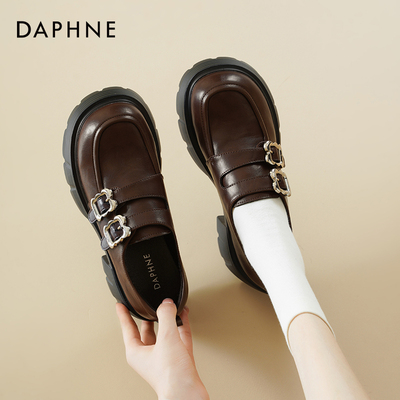 达芙妮厚底乐福鞋女2026新款