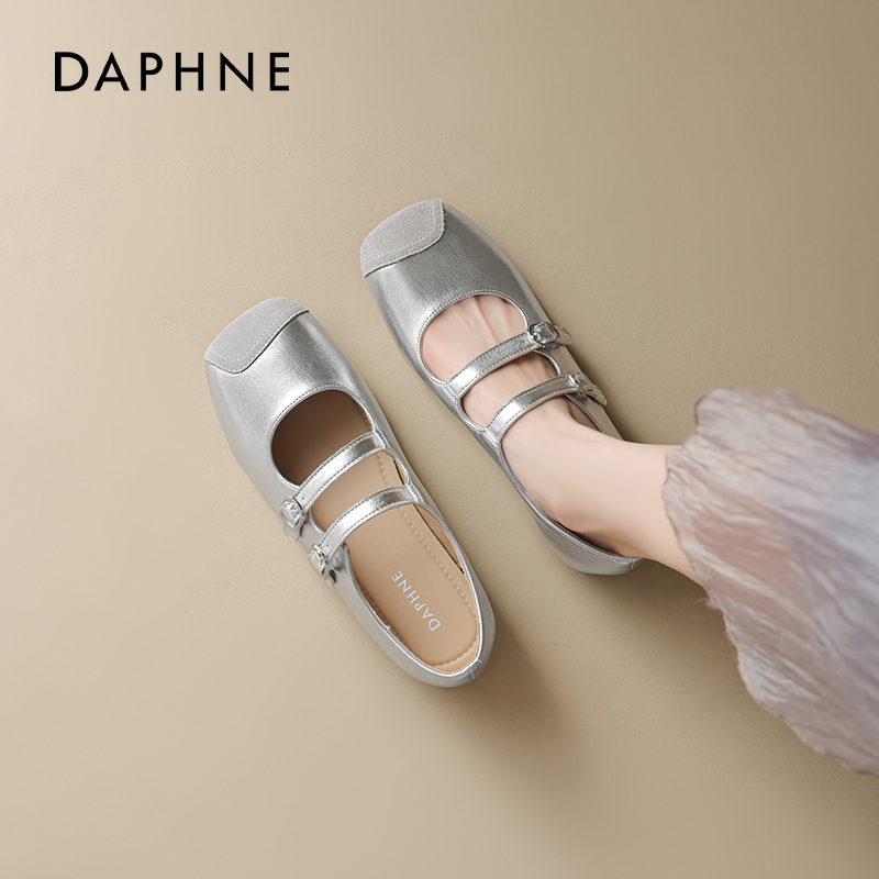 达芙妮银色芭蕾玛丽珍通勤软底