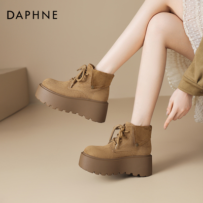 达芙妮2025新款秋季厚底马丁靴女