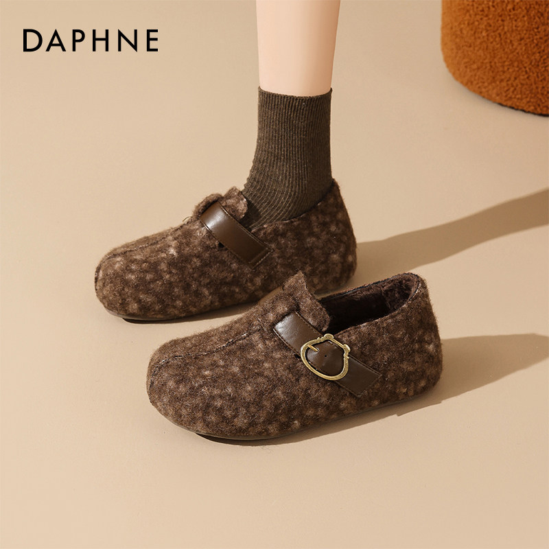 达芙妮加绒勃肯鞋全包女2026新款冬季厚底毛绒棉鞋孕妇鞋保暖单鞋,女鞋,勃肯鞋/软木鞋,淘宝优惠券,粉丝福利购,淘宝优惠卷