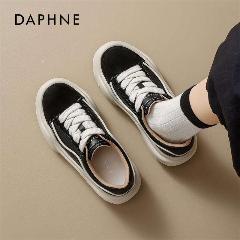 达芙妮厚底小白鞋女2026新款春季休闲德训鞋增高百搭运动女款板鞋,女鞋,时尚休闲鞋,淘宝优惠券,粉丝福利购,淘宝优惠卷