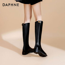 达芙妮骑士靴女款长筒靴子女2025春秋高跟长靴子女高筒靴马丁靴女