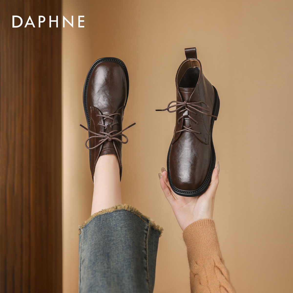 达芙妮2025新款短靴法式踝靴