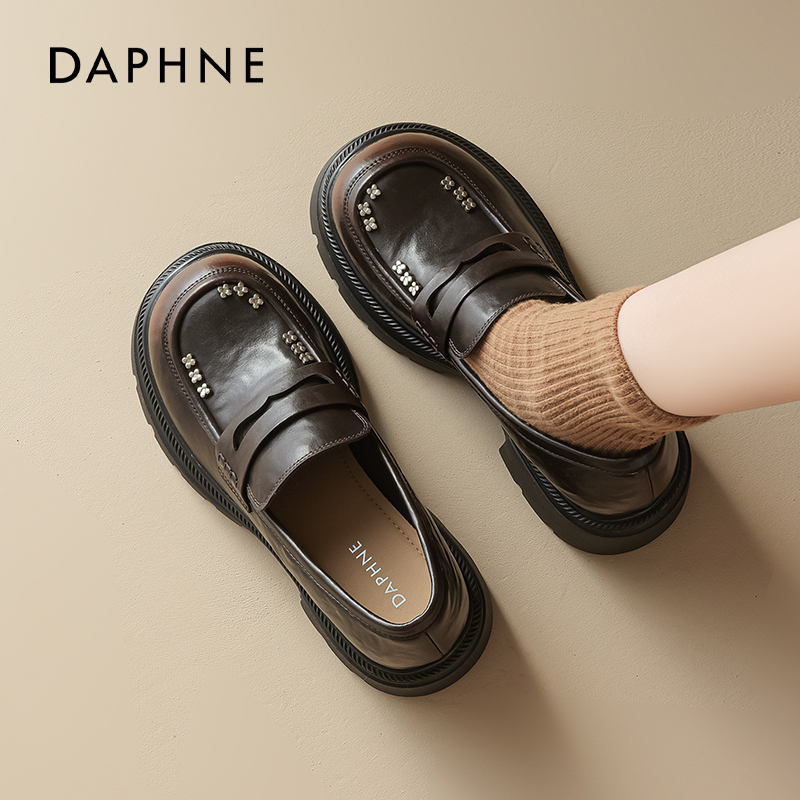 达芙妮乐福鞋复古学院软底不累脚