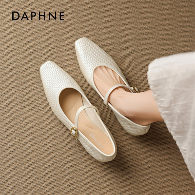 达芙妮粗跟玛丽珍女鞋法式高跟鞋