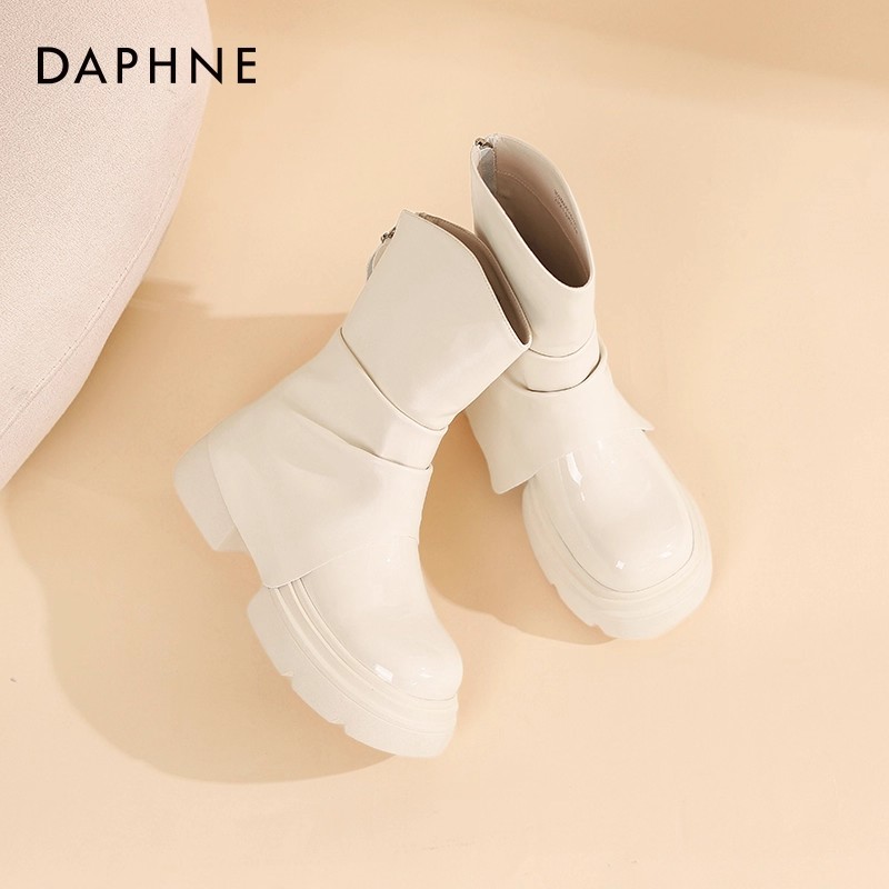 达芙妮厚底靴子女春秋马丁靴女款