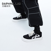 女2024新款 休闲鞋 女透气板鞋 DAPHNELAB达芙妮方糖帆布鞋 小白鞋