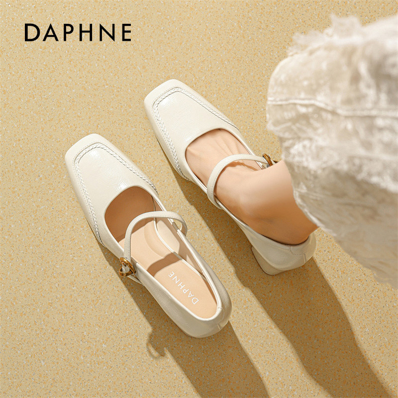 达芙妮法式玛丽珍鞋女2026新款春季气质方头高跟鞋绝美单鞋配裙子,女鞋,玛丽珍鞋,淘宝优惠券,粉丝福利购,淘宝优惠卷