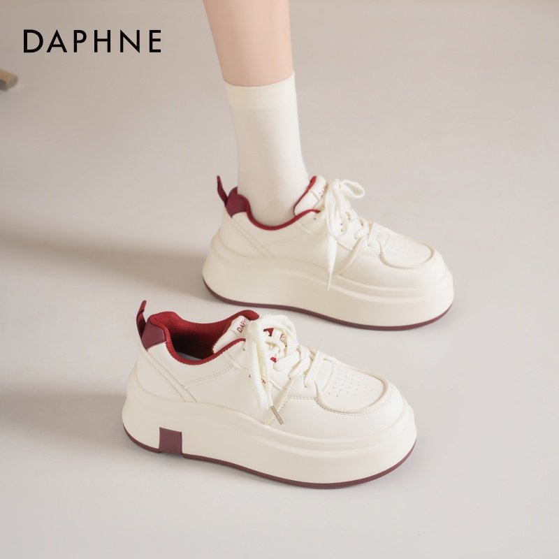 达芙妮厚底小白鞋女2025新款秋季爆款单鞋增高板鞋百搭休闲运动鞋,女鞋,休闲板鞋,淘宝优惠券,粉丝福利购,淘宝优惠卷