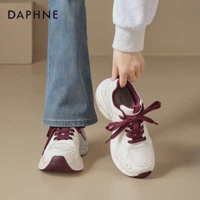 达芙妮厚底皮面老爹鞋女款