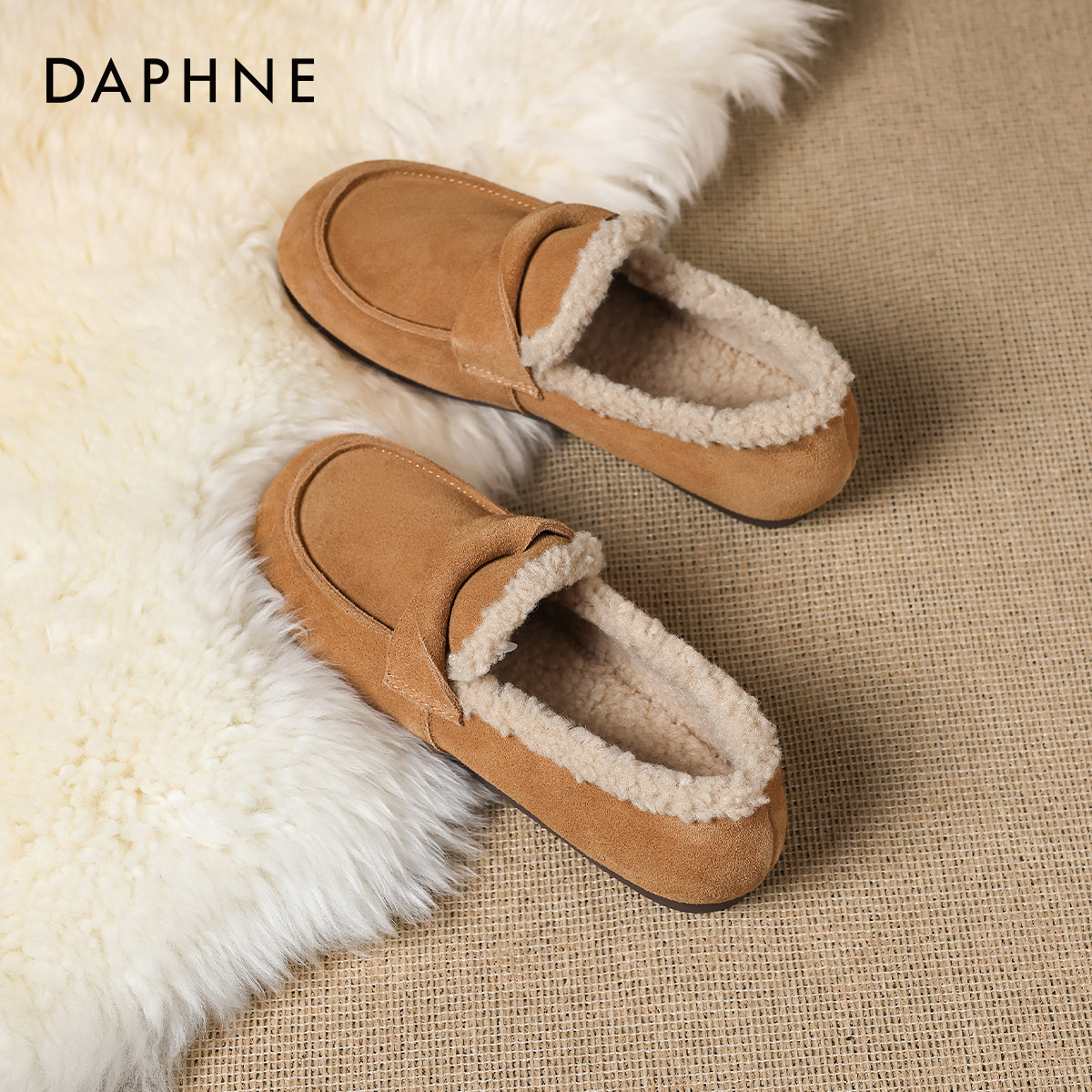 内增高雪地靴女款棉鞋加绒乐福鞋