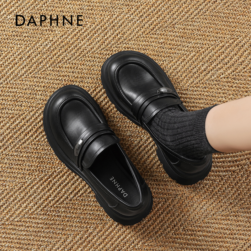 达芙妮厚底乐福鞋女一脚蹬