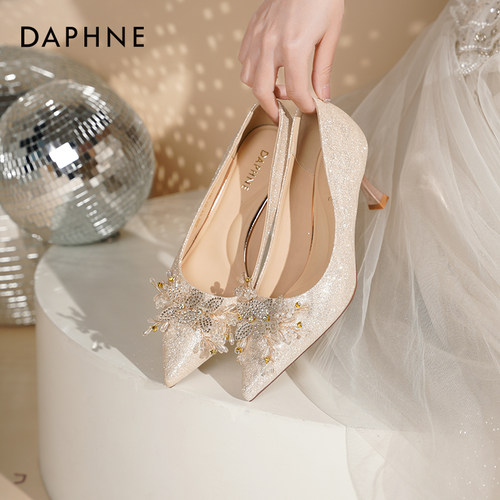 达芙妮法式高跟鞋秀禾婚鞋