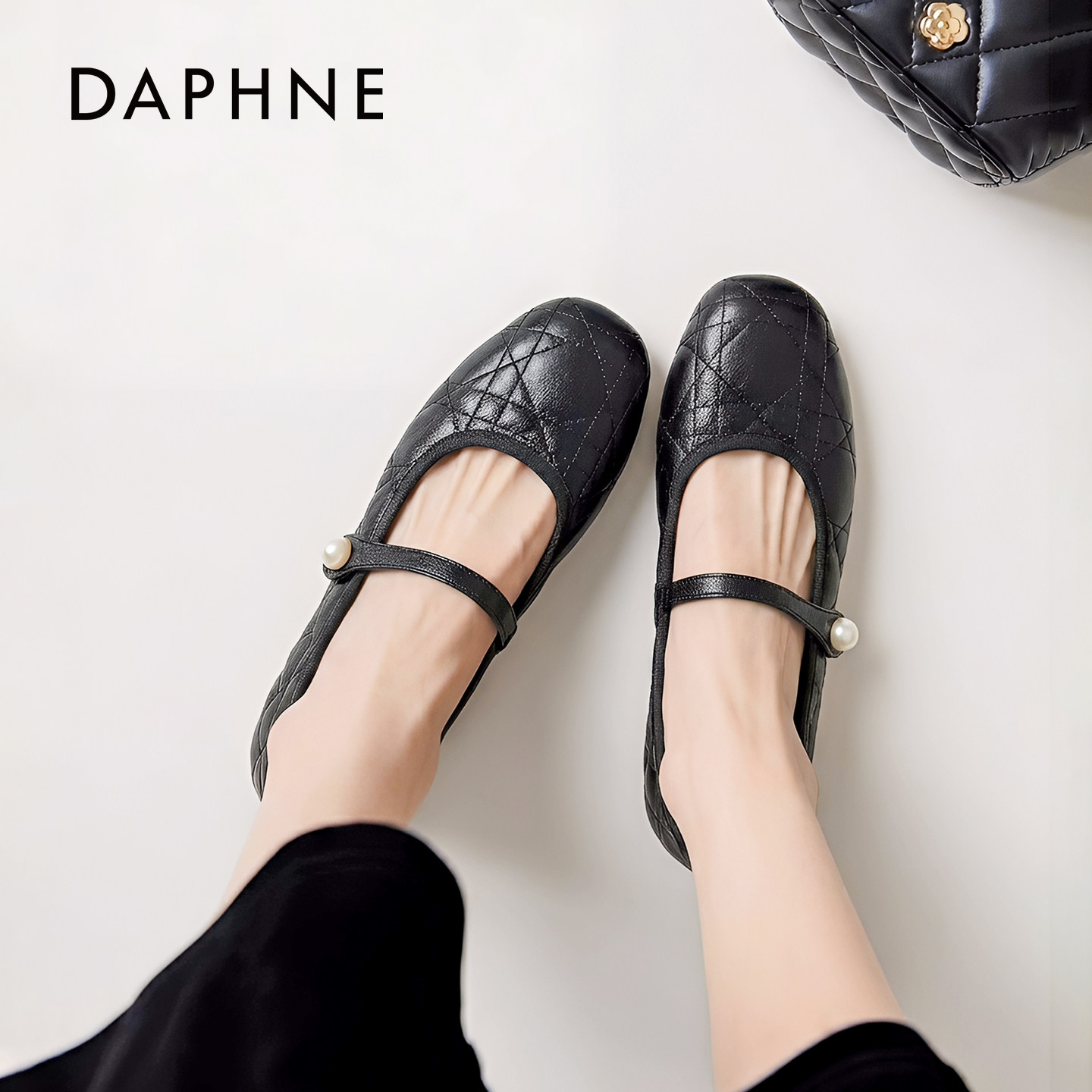 达芙妮小香风玛丽珍鞋女2026春季新款法式软底不累脚黑色浅口单鞋