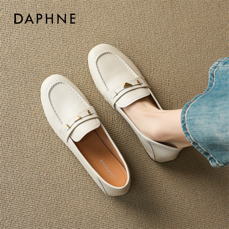 达芙妮乐福鞋女2026新款平底豆豆鞋一脚蹬不累脚通勤英伦浅口单鞋,女鞋,乐福鞋（豆豆鞋）,淘宝优惠券,粉丝福利购,淘宝优惠卷