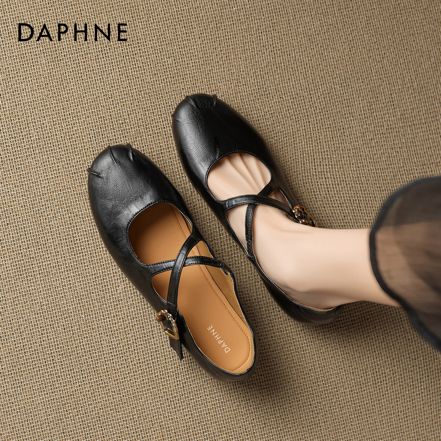 达芙妮玛丽珍平底鞋约会百搭气质