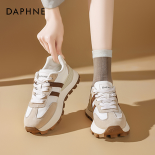 达芙妮阿经典甘德训鞋女美拉德2025新款复古增高棕色厚底运动板鞋
