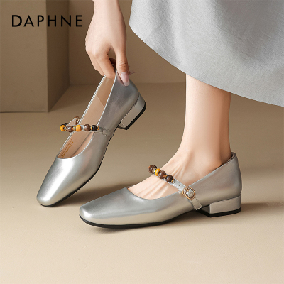 达芙妮银色绝美玛丽珍鞋女
