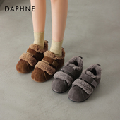 毛毛鞋 达芙妮加绒保暖德训鞋 冬季 内增高雪地靴勃肯鞋 女款 2025新款