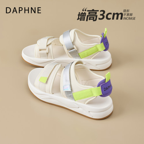 达芙妮新款夏季魔术贴罗马凉鞋女