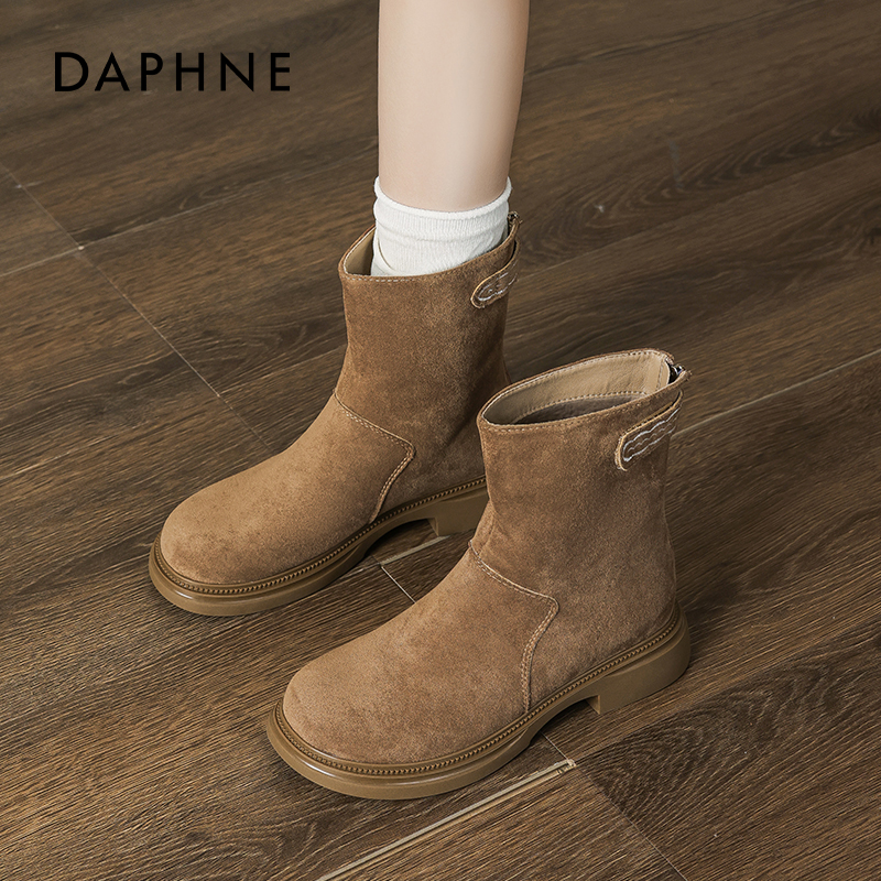 达芙妮美拉德厚度短靴复古靴子