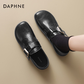 厚底平底勃肯鞋 达芙妮黑色乐福鞋 单鞋 英伦风小皮鞋 女2026新款 春季