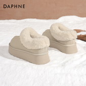 加厚底保暖勃肯防滑东北超软棉鞋 达芙妮加绒雪地靴女2025冬季 新款