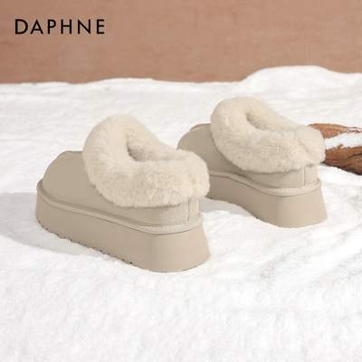 达芙妮加绒雪地靴女2024冬季新款