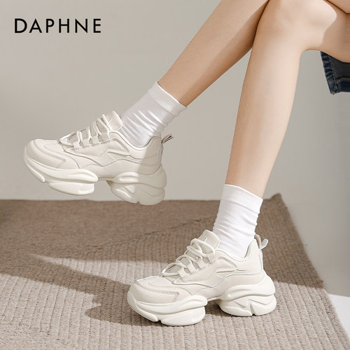 达芙妮休闲厚底圆头老爹鞋女