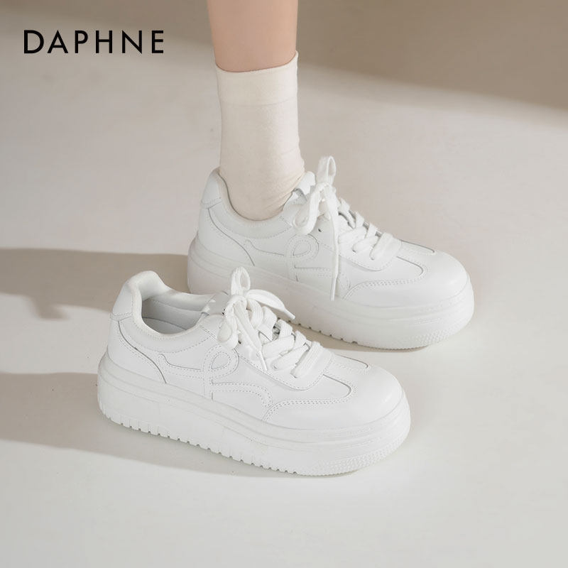 达芙妮厚底小白鞋女款2026新款春季鞋子女休闲运动鞋百搭增高板鞋