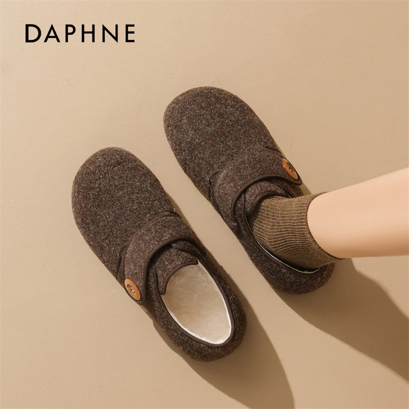 达芙妮毛毛勃肯鞋女冬季复古加绒