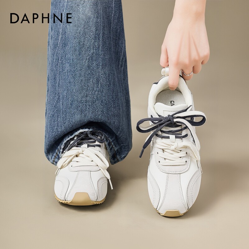 达芙妮内增高德训鞋女2026新款春季厚底阿小白甘鞋芭蕾休闲鞋板鞋