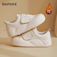 女板鞋 2025新款 魔术贴厚底圆头冬季 达芙妮小白鞋 丑萌大头面包鞋 子
