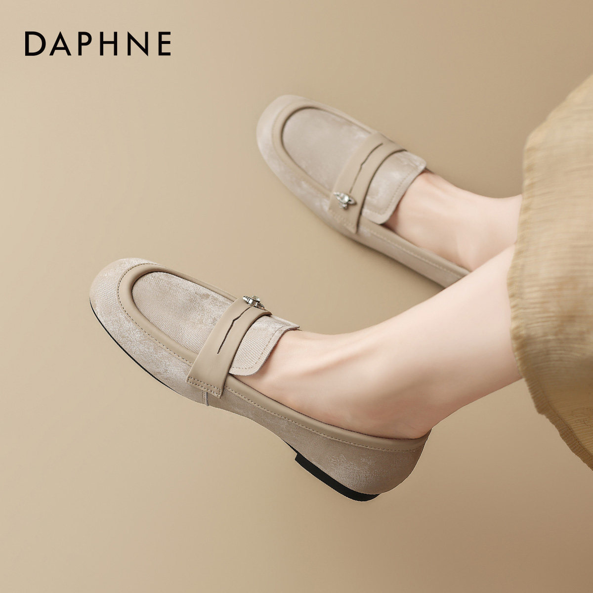 达芙妮新中式乐福鞋女2026新款春季平底小皮鞋通勤单鞋软底豆豆鞋,女鞋,乐福鞋（豆豆鞋）,淘宝优惠券,粉丝福利购,淘宝优惠卷