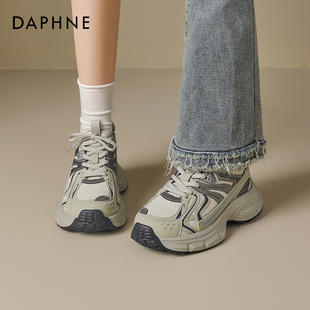秋冬加绒厚底增高运动鞋 达芙妮巨好看老爹鞋 配阔腿裤 2025新款 女款