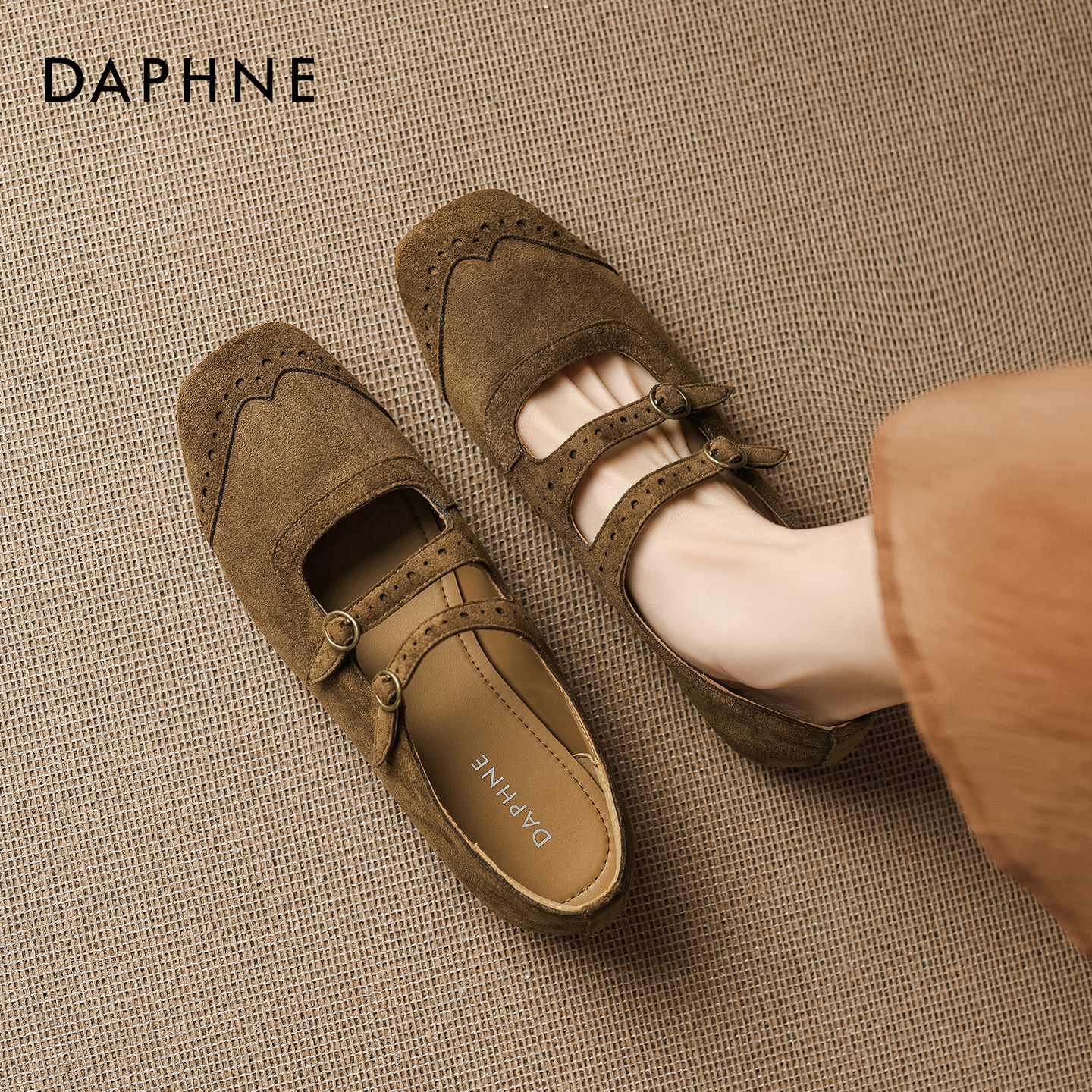 达芙妮芭蕾玛丽珍鞋女2026春季新款方头配裙子平底鞋复古浅口单鞋,女鞋,玛丽珍鞋,淘宝优惠券,粉丝福利购,淘宝优惠卷