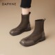 达芙妮短靴女2026新款 冬季 切尔西靴平底靴子加绒弹力瘦瘦靴马丁靴