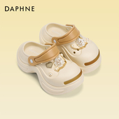 女2026新款 夏季 半拖包头拖鞋 达芙妮厚底洞洞鞋 外穿凉鞋 增高玛丽珍